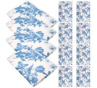 YARNOW 10pcs Vintage Blue Floral Wrapping Paper Cotton Texture DIY Box Packaging Multi-use Wrapping Supplies for Flower Bouquets and Craft Decorations