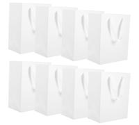 YARNOW 10pcs White Paper Gift Bags with Handles, Easy to Carry and Reusable, for Birthday and Mother's Day Party Favour Packaging