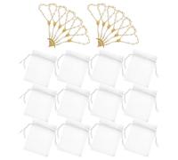 YARNOW 12 Sets Religious Rosary Bracelets for Baptism and First Communion, Alloy and Mesh Material, Featuring Cross and Full Moon Shapes, for Weddings and Parties with Spiritual