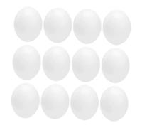 YARNOW 12Pcs Faux Bird Eggs Realistic Parrots Pigeons Simulation Unpainted Solid for Nest Box Training Photography Props and Home Decor with Safe Materials