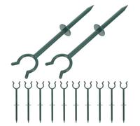 YARNOW 12pcs Garden Hose Guide Stakes Plastic Holder Brackets 1 Inch Hose Support for 25mm Water Pipe Protects Landscaping and Eliminates for Flower Bed and Lawn