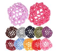 YARNOW 12pcs Hair Bun Nets for Ballet and Dance Performances, Stretchy Nondeforming Fabric Hair Nets for Elegant Hairstyles, Suitable for Dancers and Nurses at Evening Events