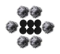 YARNOW 12Pcs Lavalier Microphone Windscreens Set with 6 Fur Windshields and 6 Sponge Covers, Wireless Mini Lapel Mic Wind Muff Wind Protector for Outdoor Recording and Speech Use