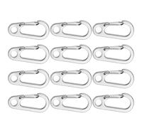 YARNOW 12Pcs Mini D-Shaped Quick Release Key Holder Heavy Duty Belt Loop Keychain Clip Silver Outdoor Sports and Everyday Carry Tool