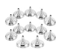 YARNOW 12pcs Mini Flag Stand Base for Desk and Table Portable Silver Plastic Desktop Flagpole Holders with 6mm Hole, Lightweight Durability for Meeting Areas and Office Use