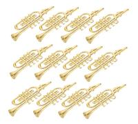 YARNOW 12Pcs Miniature Musical Instrument Models Christmas Tree Decorations Plastic Trumpets for DIY Wreaths and Dollhouse Accessories Unique Holiday Decor