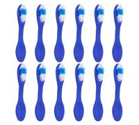 YARNOW 12pcs Portable Manual Toothbrush with Short Handle and Soft Finger Sleeves for Institutional Use, Designed for Safety and Effective Cleaning with Plastic and Nylon Materials