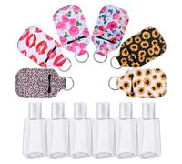 YARNOW 12pcs Refillable Travel Bottle Covers Set 30ml Lightweight Plastic Empty Perfume Storage Containers with Hand Bottle Covers for Easy Travel Organisation