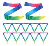 YARNOW 12pcs Sport Medal Hanging Lanyards with Red White Blue Triangular Hook, Polyester Cotton Award Ribbons for Competitions and Sports Meetings, Easy to Use and Securely Attached