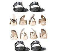 YARNOW 12pcs Stainless Steel Finger and Celluloid Thumb Picks Set, Adjustable Guitar Plectrum Rings for Acoustic Guitar Practice and Performance Accessories