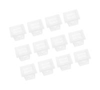 YARNOW 12pcs White Square Planter Pots Made of Sturdy Pe Material for Easy Transplanting and Space-saving Design, for Indoor Setups and Traditional Soil-based Gardening with Plants
