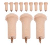 YARNOW 12pcs Wooden Coat Hooks Screw-in Wall Rack Pegs for Hanging Clothes and Hats, Sturdy Loadbearing with Beautiful Natural Wood Grain, Practical Utility for Home Behind Doors