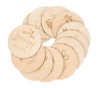 YARNOW 12pcs Wooden Growth Commemorative Cards Monthly Progress Cards for Shower Unisex Wooden Circles Months Signs for Journey