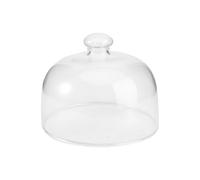 YARNOW 13cm Mini Glass Cake Dome Cover Small Transparent Food Protector Cloche for Afternoon Tea Dessert Lid for Individual Cheese Display Scone Plate Case Clear Bell Jar Lid