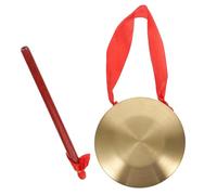 YARNOW 15.5cm Hand Brass Gong Cymbals with Hammer, Chinese Opera Percussion Instrument for Music Performance and Cultural Events, Traditional Portable Brass Gong