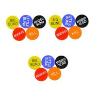 YARNOW 15 pcs Poker Chip Set with Dealer Big Blind Little Blind Kill Reserved Buttons for Poker Night Tournaments
