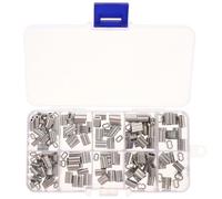 YARNOW 150pcs Double Aluminum Crimp Sleeves for Fishing Line Connectors Shape Crimping Loop Kit for Outdoor Sea Fishing Cable Fastening