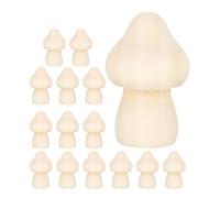 YARNOW 15pcs DIY Wooden Mushroom Figure Blank Unfinished Wooden Mushroom Decor Cute Lovely Flat Surfaces Can Be Painted Khaki Party Decoration