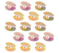 YARNOW 15Pcs Luminous Miniature Shell Pearl Figurines Glow-In-The-Dark Resin Craft Decorations for DIY Garden Tiny Shell Adornments and Small Crafting
