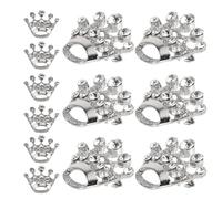 YARNOW 15Pcs Silver Mini Crown Brooch Set, Small Rhinestone Tiara Crown Pins for Wedding, Party, Banquet Accessories, Decorative Jewelry for Women and