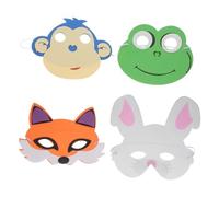 YARNOW 16 Pcs Eva Animal Cosplay Masks Reusable Half Face Cartoon Fox Frog Rabbit Blue Monkey Masks for Halloween Party Dress Up and Festival Decoration