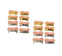 YARNOW 16 pcs Halloween Fake Teeth Simulated Zombie False Teeth for Scary Costume Parties Non Toxic Fun Dentures for Adults and Compact and Easy to Wear Accessories