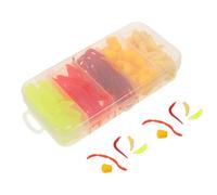 YARNOW 160pcs Soft Fishing Lures Set Worm Baits Red Worms and Corn, Silicone Artificial Bait for Bass Trout Freshwater Ice Fishing