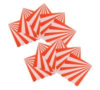 YARNOW 16Pcs Disposable Wedding Party Napkins with Orange Stripe Print - Scalloped Edge Dessert and Beverage Serviettes for Hotel, Bridal Shower, and Anniversary Celebrations