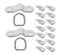 YARNOW 16pcs Heavy Duty D Rings Tie Down Anchors 1/4 Inch Iron Trailer Truck Bed Hooks with Strap Integration for Enhanced Cargo Security and Surface Mount Brackets