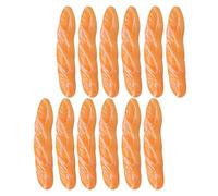 YARNOW 16Pcs Realistic Simulation Baguette Bread Model Set Fake Food Prop for Cake Shop Display and Pretend Play Kitchen in Brown Color