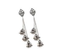 YARNOW 1pair Exaggerated Lantern Dangle Earrings for Women Creative Boho Fringe Design Lightweight Alloy Jewelry Gift for Silver