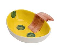 YARNOW 1pc Cartoon Dog Bowl Ceramic Pet Feeding Basin for Dogs and Cats Non- Design Cute Mushroom Shape for Daily Food and Water Needs Safe Small Pets Yellow