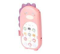 YARNOW 1PC Cartoon Mobile Phone Bilingual Chewable Simulation Phone for Early Education Interactive for Months and Up Pink Dinosaur Without Battery