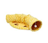 YARNOW 1pc Foldable Cat Tunnel Toy Multi-functional Pet Plaything for Indoor Cats Breathable Canvas Material Half Design Interactive Nest for and Comfort