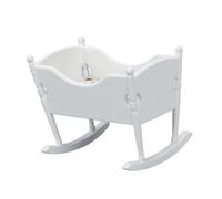 YARNOW 1Pc Miniature Cradle for Dollhouse Small White Rocking Cradle Furniture Model for Playroom for Mini House Decoration and Photography