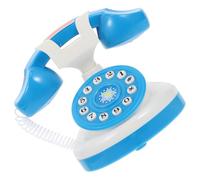 YARNOW 1Pc Play Simulation Plastic Telephone for Safe Pretend Play Home Appliance Blue and White Engaging Communication Learning for Boys