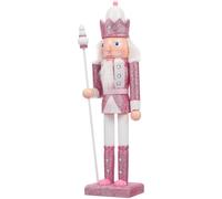YARNOW 1pc Wood Nutcracker Soldier Christmas Decor Pink, Nutcracker King Ornaments, 12 Inch Desktop Ornament