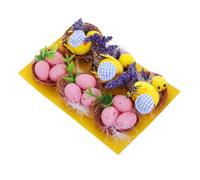 YARNOW 1Set Artificial Nest with Eggs for Easter Decor Cute Fake Eggs for Easter Basket Fillers Tabletop Ornaments Safe Materials for Home and Party Supplies