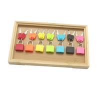YARNOW 1set Bamboo Tray Matching Lock Key Toy for Toddlers Boys and Girls Educational Toy Montessori Sensory Learning Safe Fun Play