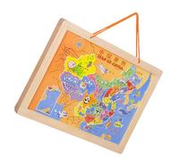 YARNOW 1Set Dual Sided World and China Map Puzzle Interactive Educational for Geography Learning Hand Eye Coordination and Collaborative Play