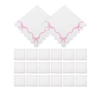 YARNOW 1set Paper Napkins Scalloped Edge with Bow and Lace Design Pink Moisture Resistant Disposable Napkins for Birthday Tea Party and Bridal Shower Table Use 40pcs