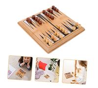 YARNOW 1Set Portable Bamboo Chess Game Educational Strategic Board Game for Parent Fun Lightweight Travel Plaything Develops Logic and Intelligence