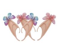 YARNOW 2 Pairs Latex Fairy Elf Ears for Women Comfortable to Wear and Not Deform Easily Assorted Colour Cosplay Costume Accessories for Halloween and Christmas