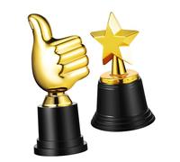 YARNOW 2 Pcs Award Trophies with Thumb Up and Star Designs Shining Coating Sports Prize Cups for Party Competitions Confidence Boosting Rewards