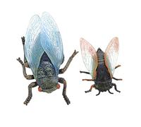 YARNOW 2 Pcs Cicada Model Realistic Plastic Insect Educational Decor for Home Office Learning Storytelling Craft Projects Summer Gift