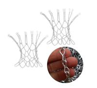 YARNOW 2 Pcs Heavy-duty Iron Chain Basketball Net Standard Replacement for Indoor Outdoor Hoops Steel Chain with Easy Attachment Hooks Suitable for School and Public Courts