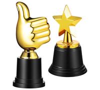 YARNOW 2 Pcs Plastic ’S Thumbs Up and Star Trophy Cups, Small Celebration Award Trophies for Party Competition and Sports Day Prizes