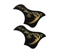 YARNOW 2 Pcs Professional Self-adhesive Guitar Pickguard Decals for 40-41 Inch Acoustic Guitars Bird and Shape Protective Stickers Gold Color for Musician Use