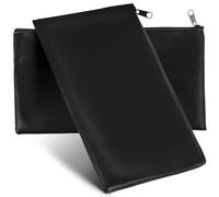 YARNOW 2 Pcs Pu Leather Money Bags with Zipper, Reliable Cash Pouches for Coins and Receipts, Simple Textured Leather Finished Design, Suitable to Put into Handbags Or Tote Bags