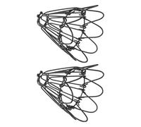 YARNOW 2 Pcs Rustic Industrial Style Iron Art Lamp Shade with Deformed Flower Petals Design, Black Iron Wire Chandelier Lampshade for Home Decoration, Light Cage Guard to Protect Bulb